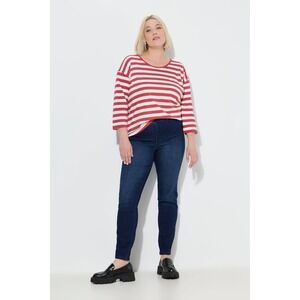 Ulla Popken Womens Plus Size 24 Dark Wash Elastic Waist Denim Jeggings Skinny